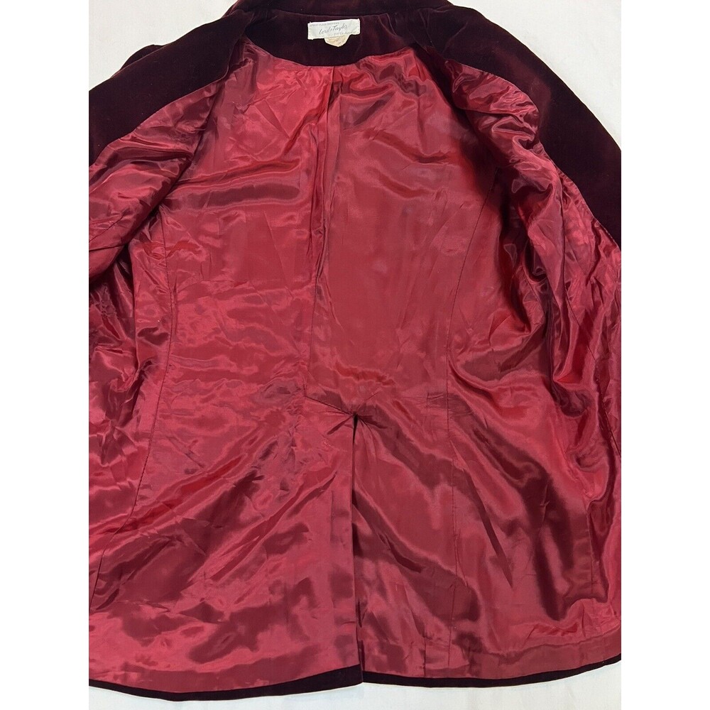 Lord & Taylor Velvet Blazer Saks Fifth Ave Vintage 50s | Red | Size Small - Picture 12 of 16
